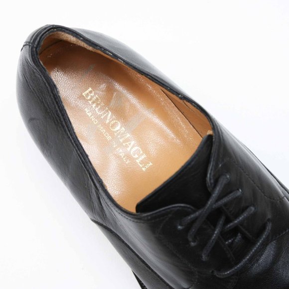 Bruno Magli Men\'s 7.5 Black Leather Cap-toe Dress Lace-up Oxfords - Italian main image 8